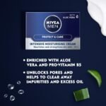 NIVEA MEN Intensive Moisturising Face Cream Protect & Care Pack of 3 (3 x 50 ml), Face Moisturiser for Dry Skin, Moisturiser for Men with Aloe Vera & Vitamin E, Mens Moisturiser - Image 3