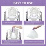 Commode Liners with Absorbent Pads for Bedside Commode, 50 Lavender Scented Commode Liners and Pads, Potty Bags for Portable Toilet, Potty Chair Liners, Commode Toilet ＆ Bedside Commodes - Image 3