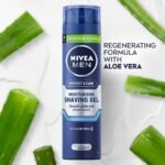 NIVEA MEN Protect & Care - Moisturising Men Shaving Gel - Beard Care - Enriched With Aloe Vera & Pro-Vitamin B5 - Smooth Glide & Close Shave - For Dry Skin - 200 ml - Image 4