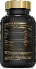 Advanced Marine Collagen Capsules | Made in The UK | Hydrolysed Collagen Supplements for Women & Men | Hair Skin and Nails Vitamins Enhanced with Hyaluronic Acid, Biotin & More | 90 Capsules - Image 3