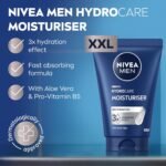 NIVEA MEN Hydrocare Facial Moisturiser XXL (100ml), Men’s Daily Face Cream, Moisturiser for Men with Aloe Vera and Pro-Vitamin B5, for Dry and Sensitive Skin - Image 3