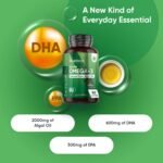 Vegan Omega 3 Supplement - 2000mg per Serving - 90 Softgels - 45 Days Supply - Derived from Algal Oil - 2 Softgels a Day - DHA and EPA-Rich Oil - Omega-3 Nutritional Supplements - Image 3