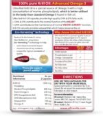 Vitabiotics Ultra Red Krill Oil Nutritional Supplement Capsule with Omega 3-9 Fatty Acids DHA EPA Astaxanthin for Heart Brain and Eye Vision Support from Antarctic Marine Phospholipids - Image 3