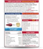 Vitabiotics Ultra Red Krill Oil Nutritional Supplement Capsule with Omega 3-9 Fatty Acids DHA EPA Astaxanthin for Heart Brain and Eye Vision Support from Antarctic Marine Phospholipids - Image 6