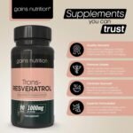 GN Resveratrol | 90 High Strength Supplements - 1000mg Trans-Resveratrol per Serving | 1000mg Tablets | Non-GMO, Gluten & Allergen Free | Made in The UK - Image 3