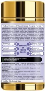 Vitaminnica Neuro Force | Vitamin B-Complex B1, B2, B3, B6, B12 | Energy Levels & Metabolism | 60 Capsules - Image 3