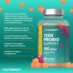 ProBio for Teens | 60 Gummies | 150 Billion CFU | Orange Flavoured Supplement for Teenage Boys and Girls Aged 13 + | Multi - Biotic Blend with Vitamin C & B6 | Suitable for Vegans | by Horbaach - Image 3