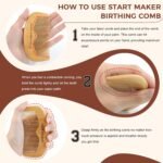 Start Makers Birthing Comb for Labour Pain Relief & Hair Comb, Natural Wooden Birth Comb Postpartum Essentials, Hospital Bag Essential for Pregnant Women, Thoughtful Gift for Mum - Image 5