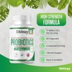 Probiotics & Prebiotic Bio Cultures Complex | 77 Billion CFU | 60 Vegan Capsules - 1 Month Supply | 20 Multi-Strain Gut-Friendly Live Bacteria Supplement | UK Made - Shivay Herbals - Image 4