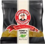 Uncle Joe's Honey & Lemon Lozenges, soothing blend in 12 x 70g packs. Natural relief with honey and lemon for sore throats. - Image 3