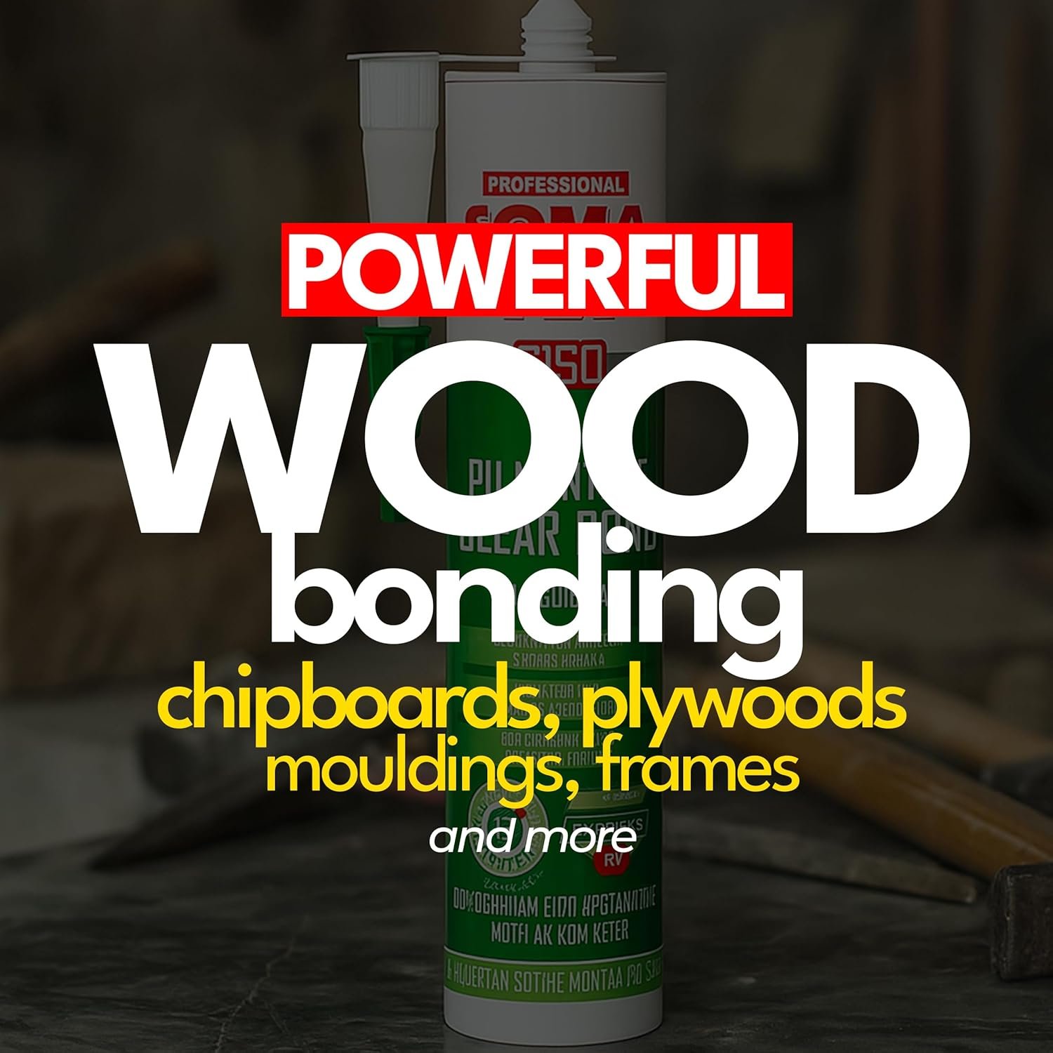 No Nails - Exterior D4 PU Montage Clear Bond, Adhesive for Outdoors, Polyurethane Glue for Brick, Stone, Iron, Steel, PVC - (Heat Resistant & All Weather) 310ML - Image 3