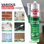 No Nails - Exterior D4 PU Montage Clear Bond, Adhesive for Outdoors, Polyurethane Glue for Brick, Stone, Iron, Steel, PVC - (Heat Resistant & All Weather) 310ML - Image 4