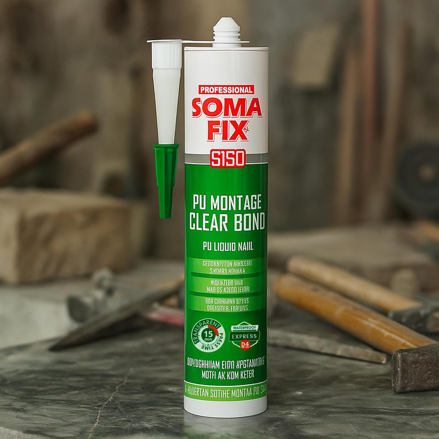 No Nails - Exterior D4 PU Montage Clear Bond, Adhesive for Outdoors, Polyurethane Glue for Brick, Stone, Iron, Steel, PVC - (Heat Resistant & All Weather) 310ML - Image 5