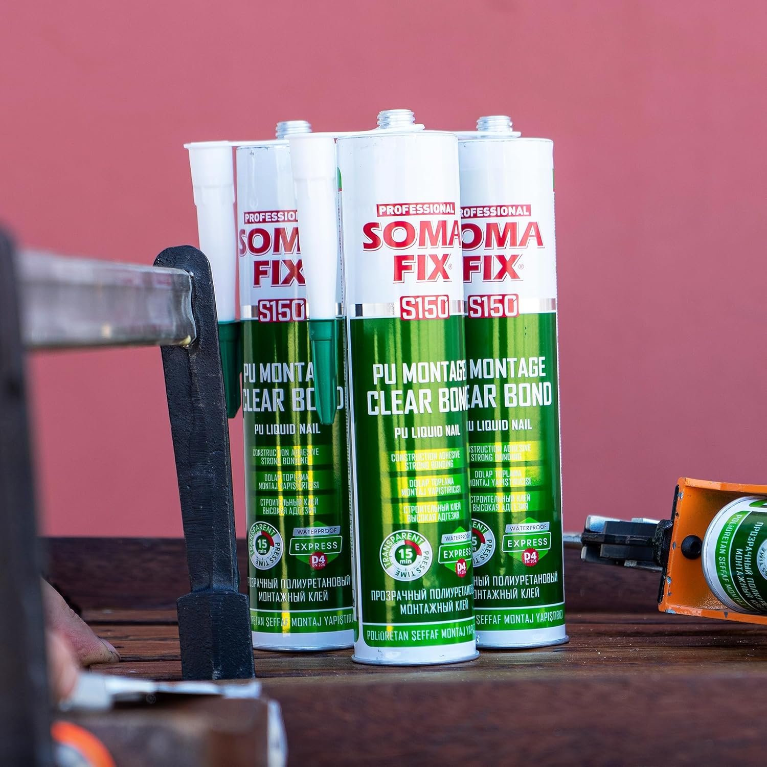 No Nails - Exterior D4 PU Montage Clear Bond, Adhesive for Outdoors, Polyurethane Glue for Brick, Stone, Iron, Steel, PVC - (Heat Resistant & All Weather) 310ML - Image 9