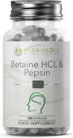 HB Betaine HCL with Pepsin Capsules | 120 High Strength Vegan Betaine Hydrochloride Capsules - 650mg-30mg-Pepsin per Serving | Non-GMO, Gluten & Allergen Free | Made in The UK - Image 3