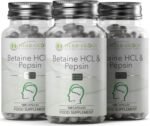 HB Betaine HCL with Pepsin Capsules | 120 High Strength Vegan Betaine Hydrochloride Capsules - 650mg-30mg-Pepsin per Serving | Non-GMO, Gluten & Allergen Free | Made in The UK - Image 4