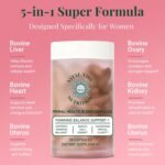 Female-Optimized Beef Organ Superfood Supplement - Beef Liver, Kidney, Heart,Uterus Tissue - Balance Hormones & Women's Overall Energy - Grass Fed, Pasture Raised - Natural Iron Supplement with Folate - Image 4
