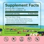 Female-Optimized Beef Organ Superfood Supplement - Beef Liver, Kidney, Heart,Uterus Tissue - Balance Hormones & Women's Overall Energy - Grass Fed, Pasture Raised - Natural Iron Supplement with Folate - Image 10