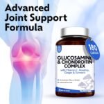 Glucosamine & Chondroitin Complex – 180 High Strength Capsules – Joint Support with Vitamin C, Turmeric, Ginger & Rosehip – 3 Month Supply – Advanced Formula by London Life Sciences - Image 4