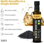 RAWYA Organic Black Seed Oil – 250ml, Unfiltered, Pure and Natural Kalonji (Nigella sativa), Cold-Pressed Black Cumin Seed Oil for Hair, Scalp and Skin Care, Great for Massage and Daily Wellness - Image 3
