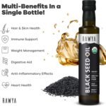 RAWYA Organic Cold-Pressed Black Seed Oil 250ml, Turkish Black Cumin (Kalonji, Nigella Sativa), Unrefined, Rich in Omega-3, 6, 9, Strong Taste for Hair, Skin, Face and Overall Wellness, Pack of 2 - Image 3