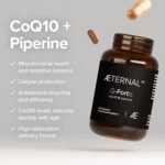 CoQ10 Ubiquinone with Piperine Black Pepper Extract | Natural Energy & Fatigue Support | Enhanced Absorption Antioxidant Q10 Formula | Vegan Non GMO Supplement | 60 Capsules | Made in UK | AETERNAL - Image 5