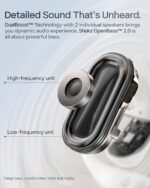 SHOKZ OpenFit 2+ Open-Ear Headphones,Wireless Bluetooth Headset, Dolby Audio Enabled, Comfortable Earbuds with Soft Hooks, 48H Playtime, IP55 Water-Resistant, USB-C & Wireless Fast Charging, Black - Image 4