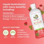 MaryRuth Organics, Liquid Morning Multivitamin Essentials+, Essential Vitamins & Minerals, Sugar Free, Strawberry Flavour, 946ml, Vegan, Gluten Free - Image 3
