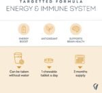 Vitamin C 1000mg – High-Strength Chewable Tablets for Energy, Immune System Support & Fatigue Reduction – Natural Orange Flavour - 3-Month Supply – Vegan - Vitavea - Image 4
