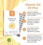 Healthspan Vitamin D3 50 Plus (180 Capsules) | Ideal for Anyone Over 50 | Super Strength | Immune Health | Bone, Teeth & Muscle Health | Contains 2,000iu of Natural Vitamin D3 Per Tablet | Vegetarian - Image 3