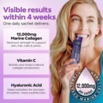 Benjamin Button Marine Collagen Liquid Sachet w/Hyaluronic Acid & Vitamin C | for Hair, Skin, Nails & Joints | 12,000mg High Strength Hydrolysed Collagen (Blackcurrant, 14x Sachets) - Image 3