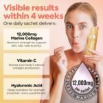 Benjamin Button Marine Collagen Liquid Sachet w/Hyaluronic Acid & Vitamin C | for Hair, Skin, Nails & Joints | 12,000mg High Strength Hydrolysed Collagen (Mango, 28x Sachets) - Image 4