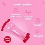 Solv Liquid 8000mg Marine Collagen Peptide Beauty Supplement Gel 14x15ml Sachets High Strength Great Tasting VIT C Biotin. for Skin, Hair, Nails. Firmness, Elasticity Menopause Support (Cherry) - Image 4