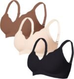 3 Pack Bras for Women UK Non Wired Seamless Wireless Support Push Up Jelly Bra Comfort Sleep Bralettes for Womens Ladies Soft Tshirt Padded Bra Regular and Plus Size - Image 2