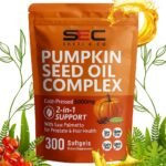 300PCS Pumpkins Seed Oil Capsules,Pumpkin&Seed Oil 2 in 1 for Hair Growth, Cold Pressed, Supports Hair, Heart, Skin Supplement,Pumpkins Seed Extract Powder,PumpkinSeed Herbal Supplement - Image 2