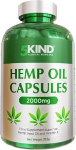 5kind Hemp Oil Capsules High Strength 2000mg - 180 Soft Gel Hemp Seed Oil 1000mg - Virgin, Cold Pressed Hemp Capsule - Naturally Rich Omega 3 6 9 High Strength - Image 2