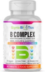 8 B Complex Vitamins, B12, Vitamin C - Folic Acid, Biotin, Choline, Magnesium, B1, B2, B3, B5, B6 Vitamins - Vegan & Gluten Free - 90 Tablets - One Per Day - 3 Months Supply - Image 2