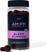 AM:PM Sleep Gummies - 5-HTP, Zinc, Vitamin B6, Lemon Balm & Chamomile - Vegan Sleep Aid with Natural Ingredients - Berry Flavour - 60 Gummies (30 Day Supply) - Image 2