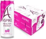 ASPIRE Healthy Energy Drink – 12 x 330ml Cans – Zero Calories & Zero Sugar – Natural Plant Based Caffeine & Multivitamins- Vegan & Gluten Free (Raspberry) - Image 2