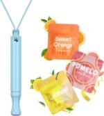 ASTOFLI Anxiety Breathing Necklace with Resistance: Blue Fruit Flavoured Air Metal Breathlace with Resistance Filter Natural Essential Oil Breath Breathing Necklace Stress Anxiety Relief Chain - Image 2