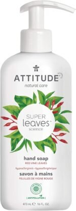 ATTITUDE Liquid Hand Soap, EWG Verified, Plant and Mineral-Based, Vegan Personal Care Products, Vine Leaves and Pomegranate, 473 mL - Image 2