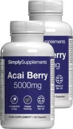 Acai Berry 5000mg Capsules | with Vitamin C | Supports Immune System & Collagen Formation | Freeze-Dried Extract | Vegan Friendly | 240 Capsules = 4-Month Supply | UK Made - Image 2