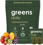 Adults Super Greens Multivitamin Gummies, Superfood Vitamin Gummy Bears with Spirulina, Chlorella, Prebiotic Fiber for Digestive Health, Adaptogens Supplement, 20 Vitamins & Minerals, 224 Gummies Bear - Image 2