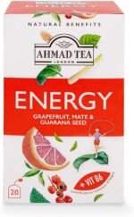 Ahmad Tea Natural Benefit Tea | Grapefruit, Mate & Guarana Seed "Energy" Infusion | 20 Teabag Sachets | 1 Pack - Image 2