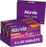Allevia 120mg Allergy Relief Tablets | 90 cts (3 Packs of 30 cts) | 120mg Fexofenadine | 24hr Relief Acts Within 1 Hour | Non-drowsy in Most People | Relieves Hayfever, Pet, Dust and Mould Allergies - Image 2
