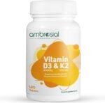 Ambrosial Vitamin D3 & K2 Tablets 4000IU Vitamin D3 + 100µg Vitamin K2 MK-7 for Healthy Bones, Muscles, and to Support The Immune System - 120 Tablets - Image 2