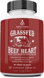 Ancestral Supplements Grass Fed Beef Heart Supplement, Non-GMO CoQ10 Supplement with No Fillers or Flow Agents Supports Heart Health and Mitochondrial Health, 180 Capsules - Image 2