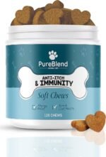 Anti-Itch & Immunity Dog Treats – Dog itchy skin relief, Supports Allergy Relief, Skin Health & Immune System with Colostrum, Salmon Oil, and Probiotics - 120 Soft Chews - Image 2