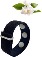 Anxiety Relief Jasmine Scented Bracelet, Multi-Symptom Relief for Menopause, Mood Enhancer (Single) Black, Jasmine (Large 8 in) - Image 2