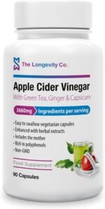 Apple Cider Vinegar Tablets with Mother - 3600mg High-Strength ACV Capsules Boosted with Green Tea, Ginger & Cayenne Extract - Raw Unfiltered Cider Vinegar - 90 Vegan Pills - Image 2